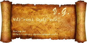 Városi Győző névjegykártya